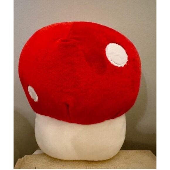Soft Squishy Red White Polka Dot Mushroom Toadstool. Approx 8” tall. Mario - Picture 2 of 3